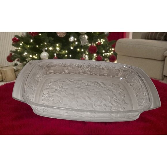 Princess House Poinsettia Baking Dish 9X11 Rectangular HolidayThanksgiving - Picture 2 of 10